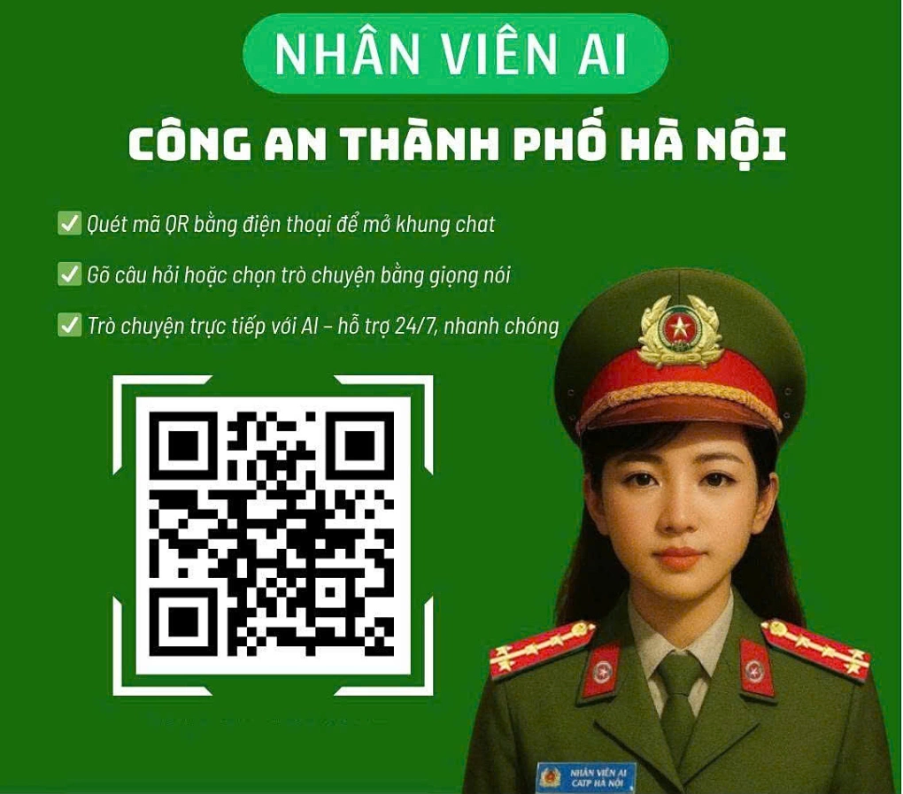 Công an Hà Nội ra mắt “Cảnh sát AI” làm việc 24/24h