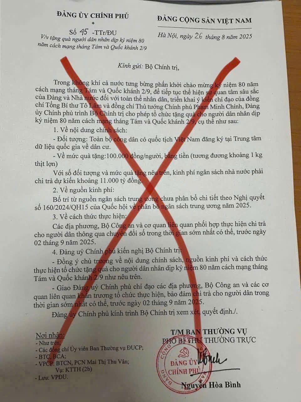 CẢNH BÁO VĂN BẢN GIẢ LAN TRUYỀN MẠNG XÃ HỘI