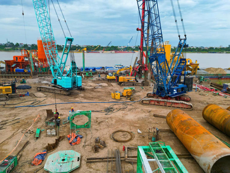 Hiện trạng dự án cầu Tứ Liên gần 20.000 tỷ đồng sau hơn 2 tháng triển khai