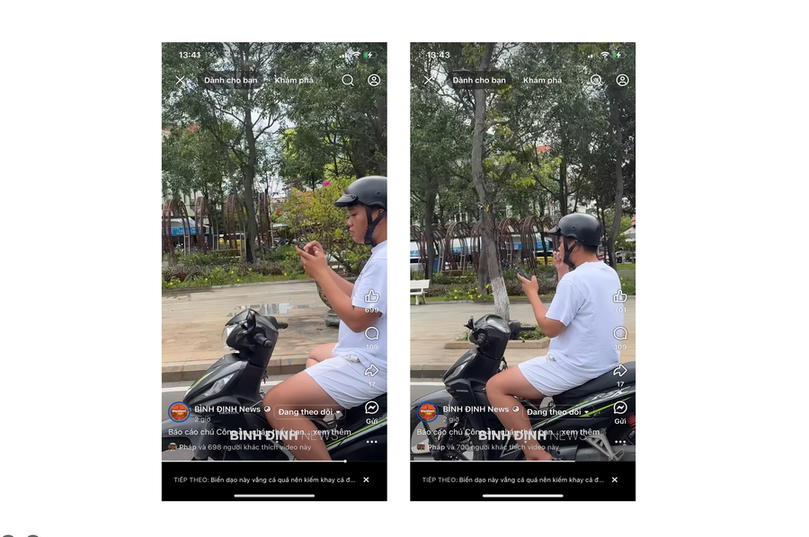 Xử phạt nam thanh niên vừa lái xe vừa xỉa răng trên đường phố Gia Lai