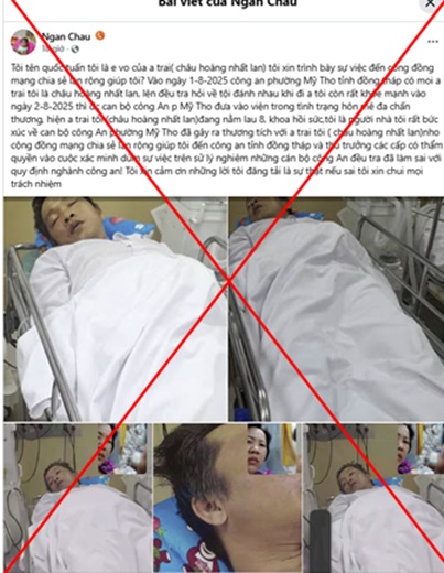 Sự thật vụ bịa đặt trên mạng liên quan Công an Đồng Tháp