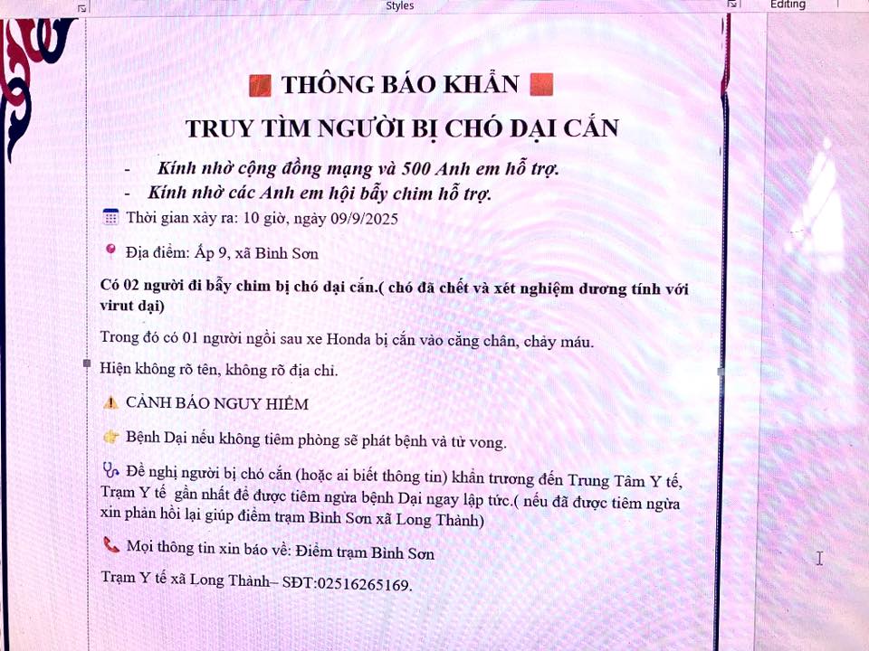 THÔNG BÁO KHẨN