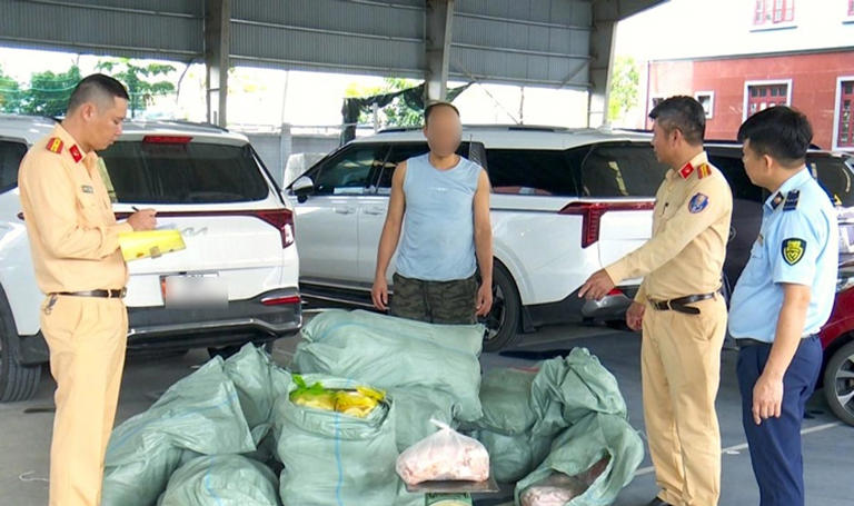 Trạm Cảnh sát giao thông Tam Điệp, Phòng Cảnh sát giao thông phát hiện, bắt giữ xe ô tô vận chuyển thực phẩm không rõ nguồn gốc