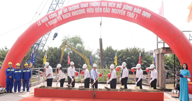 Đồng Tháp khởi công đường đôi bờ sông Bảo Định vốn 2.000 tỷ đồng