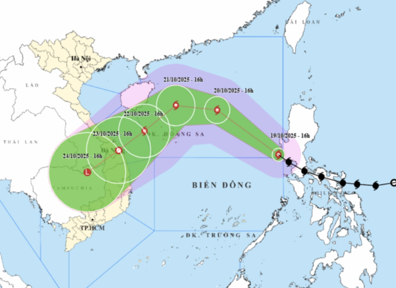 Bão Fengshen đã vào Biển Đông, trở thành cơn bão số 12