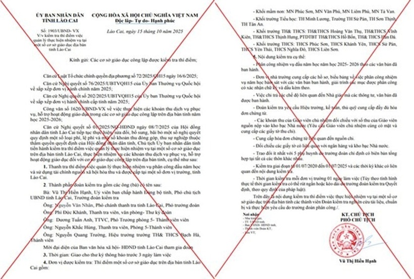 Lào Cai phát cảnh báo về văn bản giả mạo trong lĩnh vực giáo dục