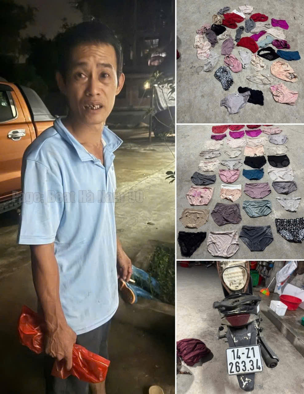 Người đàn ông bị phát hiện có hành vi sưu tầm đồ cá nhân của người khác vào ban đêm tại Quảng Ninh