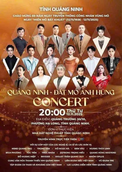 CONCERT “QUẢNG NINH – ĐẤT MỎ ANH HÙNG” SẮP KHỞI ĐỘNG: 30.000 VÉ MIỄN PHÍ, KIỂM SOÁT CHẶT CHẼ HƠN CONCERT HẠ LONG 2025