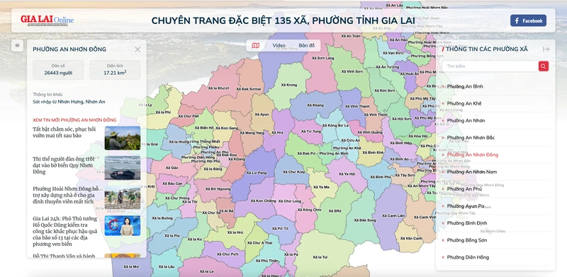 Bản đồ 135 xã, phường tỉnh Gia Lai Bản đồ 135 xã, phường tỉnh Gia Lai