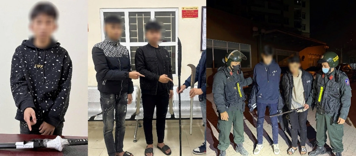 Phát hiện nhiều thanh niên mang hung khí trên phố ở Hà Nội