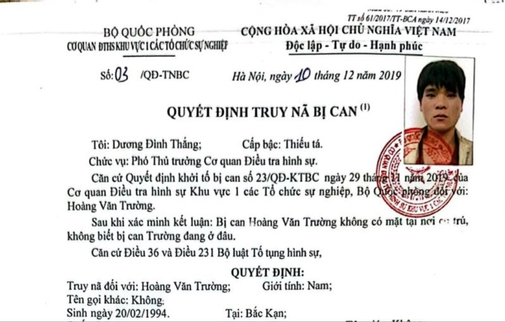 Công an Bắc Ninh bắt giữ đối tượng bị Bộ Quốc phòng truy nã