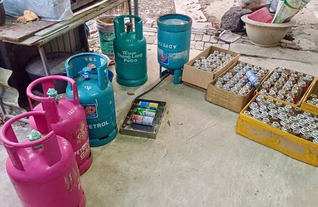 Thái Nguyên phát hiện cơ sở sang chiết gas trái phép