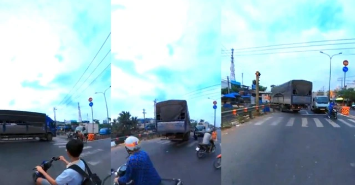 TPHCM xử phạt tài xế xe tải chạy ngược chiều trên đường Trần Văn Giàu