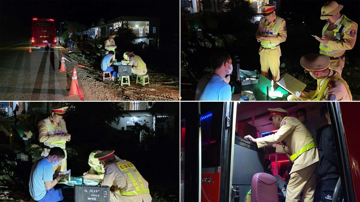 CSGT Thái Nguyên xử lý xe khách 43 chỗ ‘nhồi nhét’ 63 người