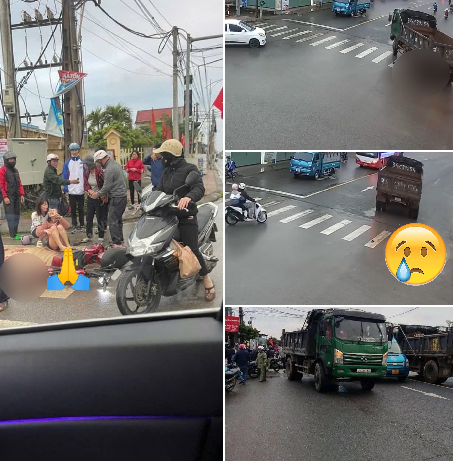 Video tai nạn thương tâm bà chở cháu đi học sáng nay ở HP