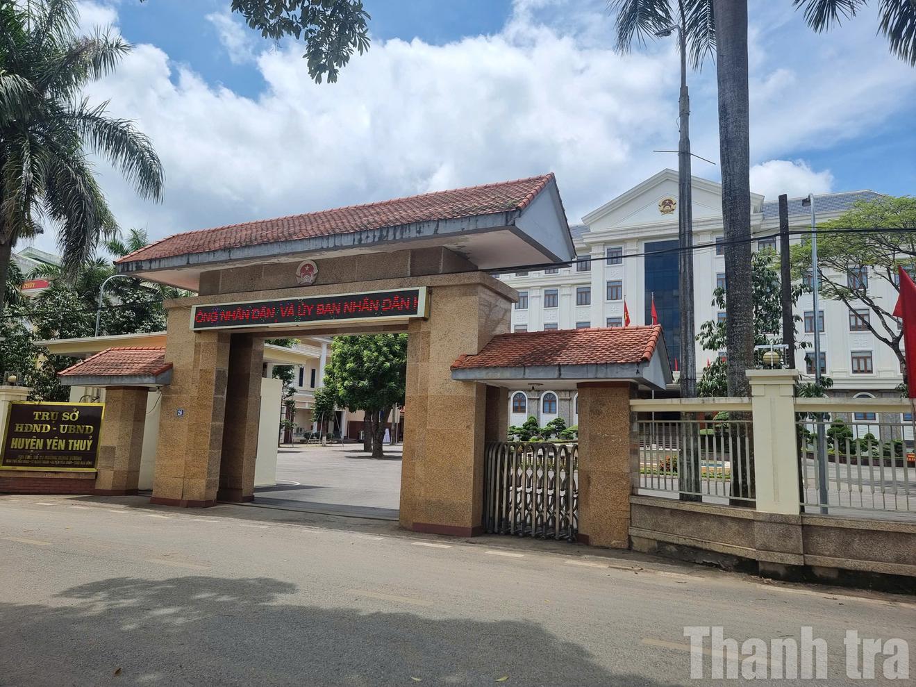 Thanh tra tỉnh Phú Thọ kiến nghị kiểm điểm loạt cán bộ liên quan đến thiếu sót, tồn tại về đất đai tại huyện Yên Thuỷ, tỉnh Hoà Bình cũ