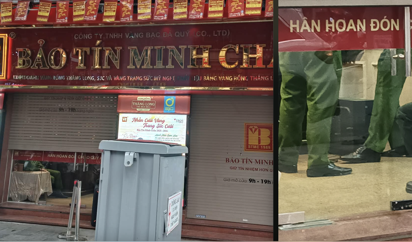 Hà Nội: Nhiều cảnh sát xuất hiện tại cửa hàng Bảo Tín Minh Châu- Ảnh 1. Hà Nội: Nhiều cảnh sát xuất hiện tại cửa hàng Bảo Tín Minh Châu- Ảnh 1.
