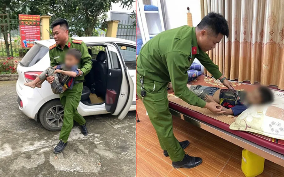 Phó trưởng Công an xã ở Lào Cai kịp thời cứu bé 6 tuổi ngã xuống suối
