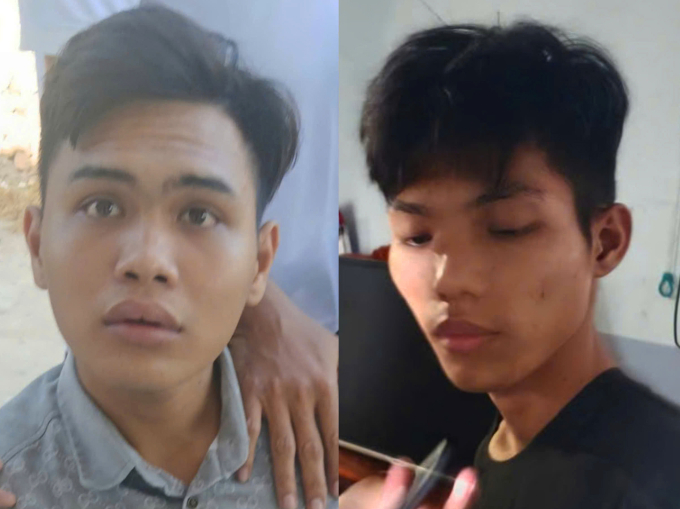 Lưu Tuấn Linh (trái) và Đoàn Nhựt Duy thời điểm bị bắt giữ. Ảnh: Nam An