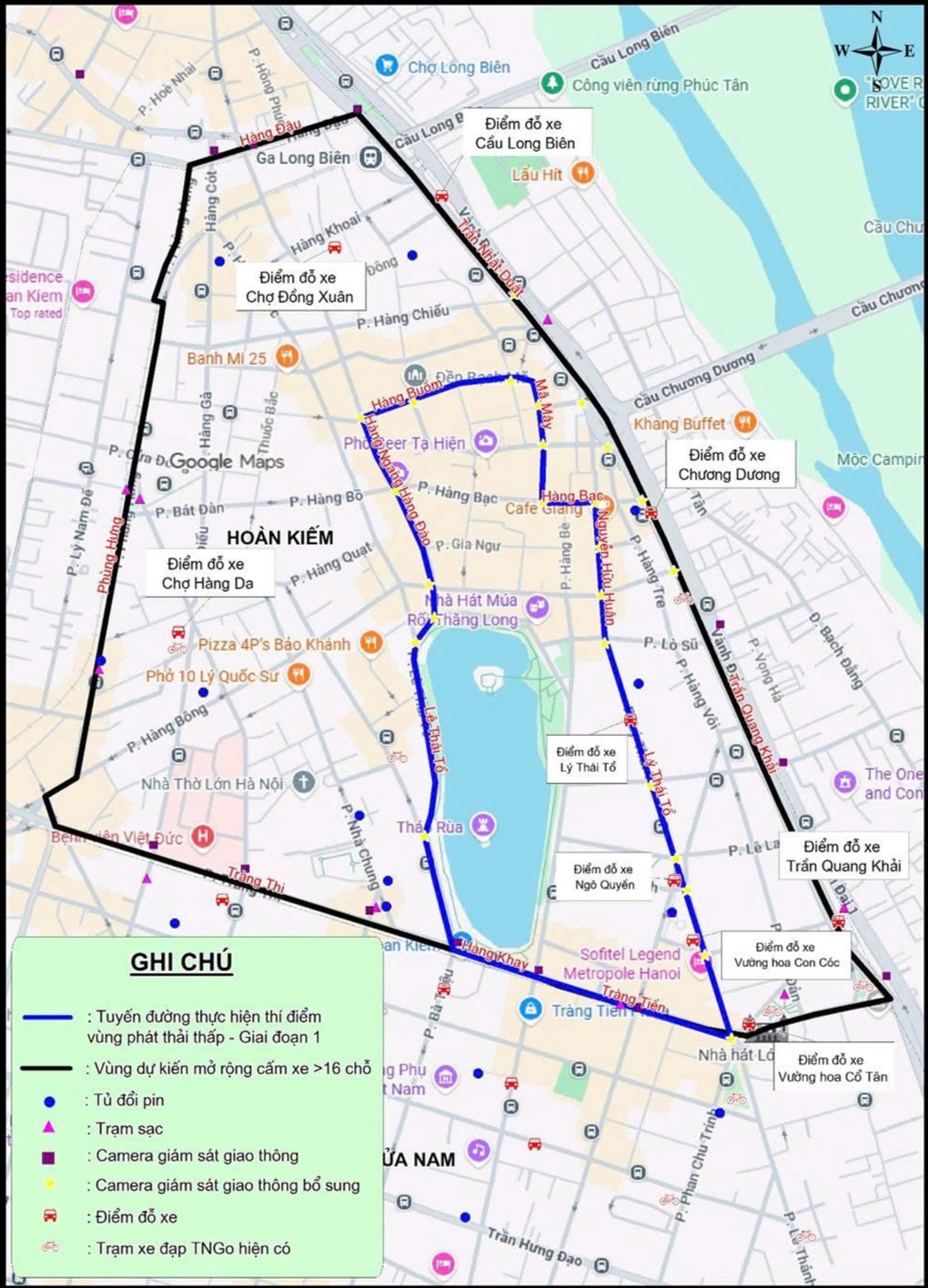Bản đồ chi tiết các khu vực Hà Nội cấm xe máy xăng từ ngày 1/7 - 1