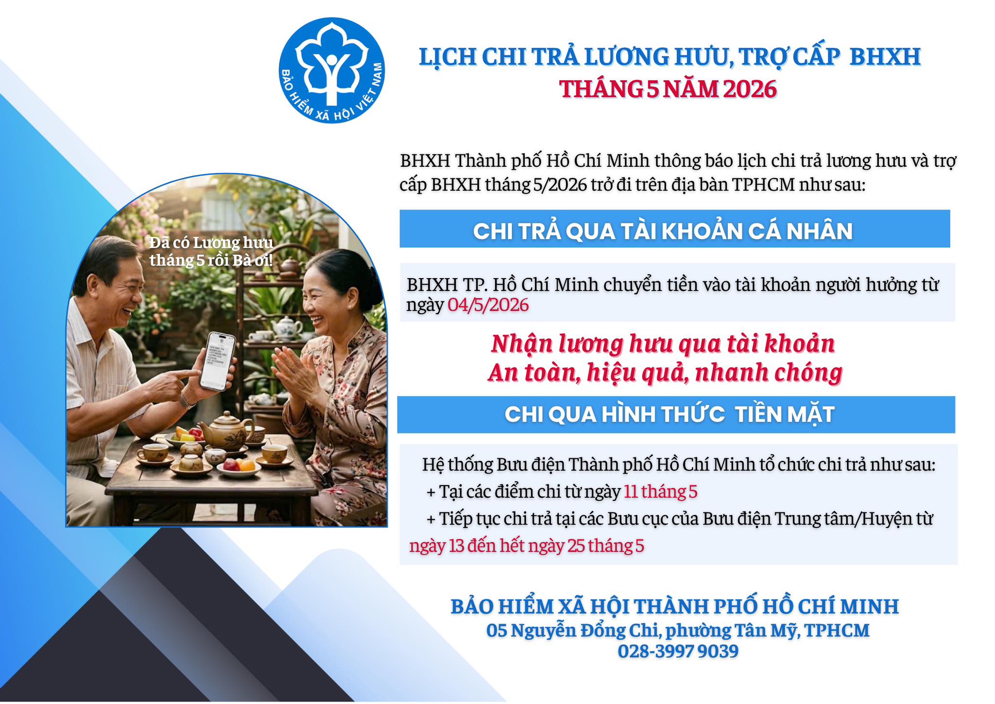 Lương hưu, trợ cấp tháng 5 lùi lịch sau kỳ nghỉ 30-4 - Ảnh 2.