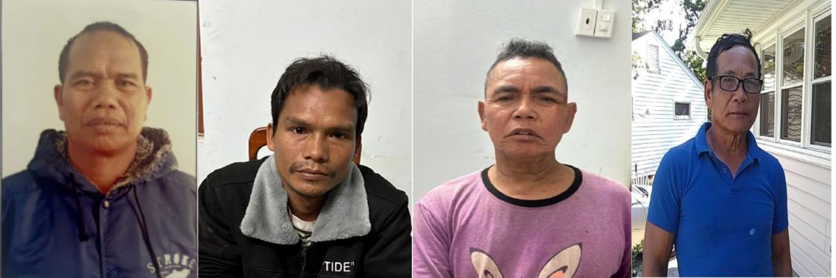 Từ trái qua, các đối tượng: Đinh Yum, Thông, Rôh, Di.