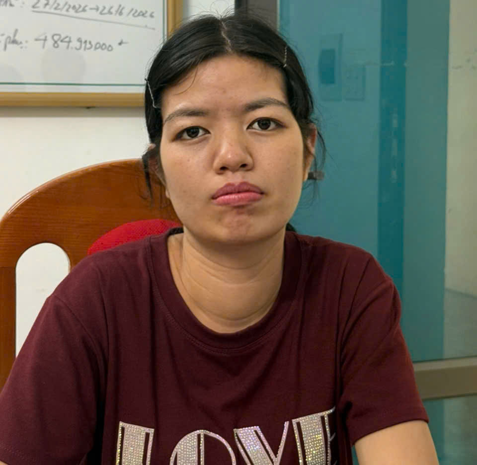 Đối tượng Chu Thị Hòa tại cơ quan điều tra