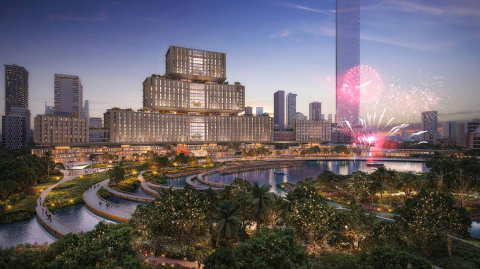 Phối cảnh Trung tâm hành chính TP HCM ở Khu đô thị mới Thủ Thiêm. Ảnh: Sở Xây dựng