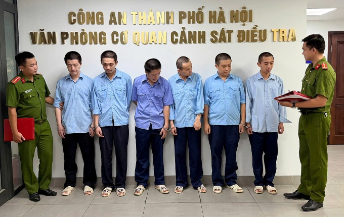 Các bị can bị bắt giữ. Ảnh: Công an cung cấp