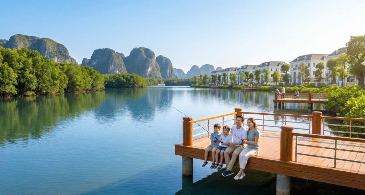 Phối cảnh hoạt động câu cá trong công viên. Ảnh: Vingroup