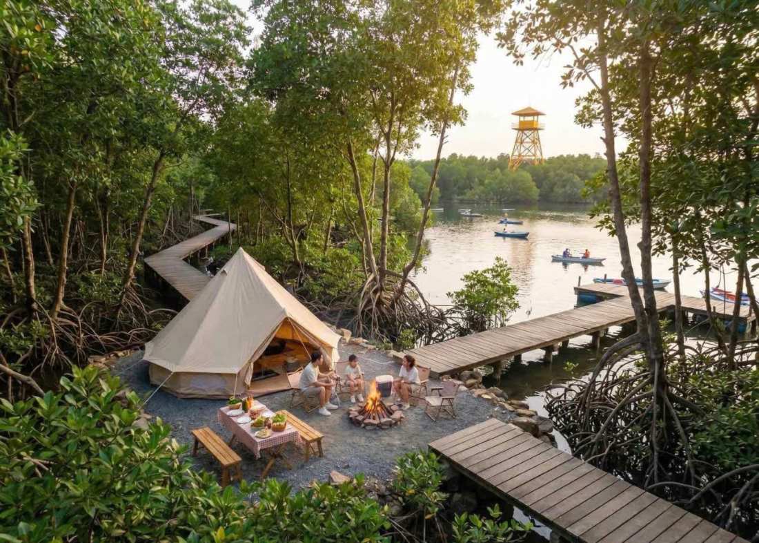 Phối cảnh một khu vực tổ chức picnic sinh thái, hoạt động gia đình trong công viên. Ảnh: Vingroup