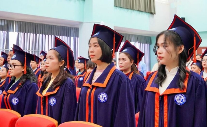 Sinh viên ngành Dược học hệ liên thông chính quy trong lễ tốt nghiệp hồi tháng 3 tại trường Đại học Y Dược, Đại học Huế. Ảnh: Website trường
